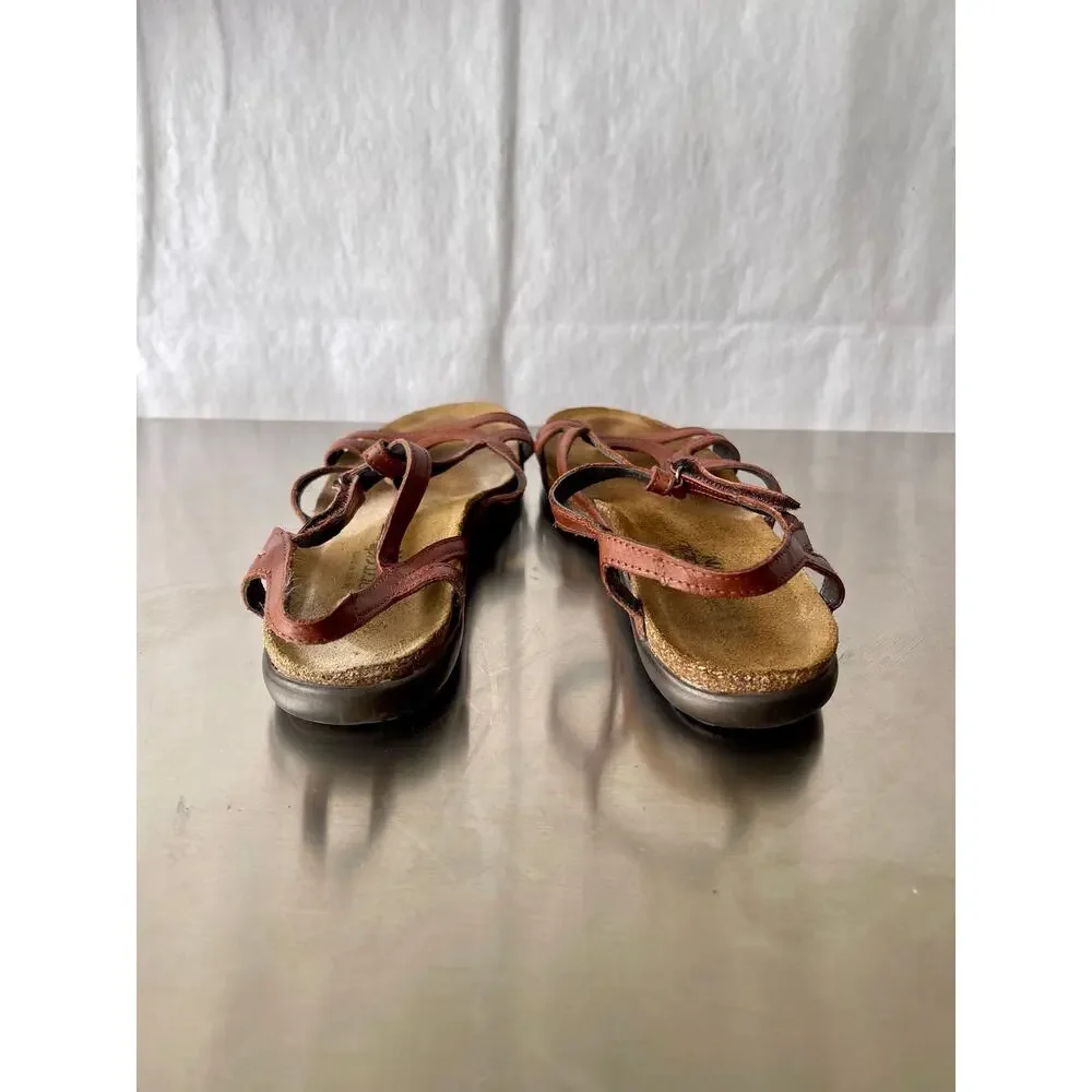 Naot Dorith Brown Maple Sandals Ankle Strap Women EU 39/US 8